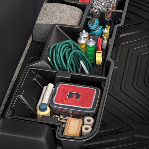 oEdRo Under Seat Storage fits 2019-2026 Dodge Ram 1500 Crew Cab New Body Style (Not for Classic), Upgraded Rear Underseat Storage Truck Organizer Black Tool Box - size: 2019-2024