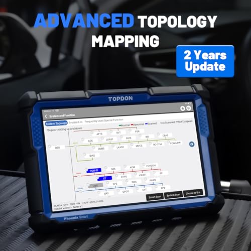 TOPDON Phoenix Smart OBD2 Scanner, Scan Tool for ECU Programming & Coding | Car Bidirectional Diagnostic Tool for 200+ Brands, CAN-FD & DoIP, Topology Mapping & ADAS Compatibility, 2 Years Free Update