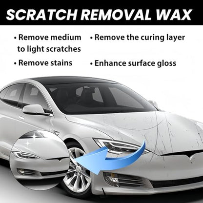 2026 New Car Scratch Removal Wax, Scratch Remover for Vehicles, Upgrade Car Scratch Remover for Deep Scratches, Car Polishing Wax Scratchs Remover Cars Paint Scratchs Repair Kit Wipe Sponge