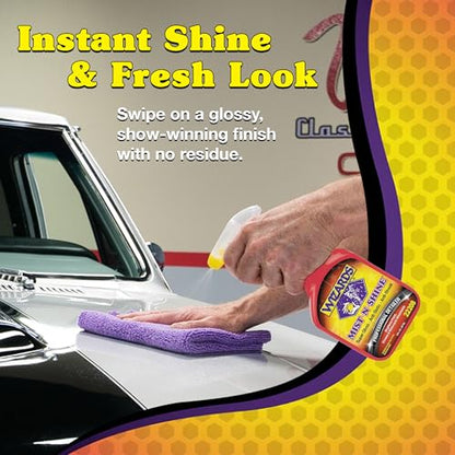 Wizards Mist-N-Shine Professional Car Detailing Spray - Quick Detailer Spray for Cars, Show-Car Gloss, Streak-Free Finish on Paint, Chrome, Glass and Plastic Trim, Wax-Free Formula - 8 oz - size: 8 Fl Oz (Pack of 1)