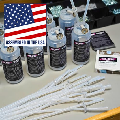 Brake Bleeder Kit - One-Way Check Valve, Magnet Mount, 16oz Catch Bottle, 16” Hose