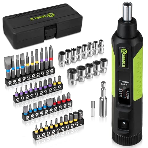 56Pcs Torque Screwdriver, 10-80In-lb for Maintenance, Gunsmithing | 1/4" Drive Torque Wrench Set, Inch Pound Torque Screwdriver with S2 Bits, Extension Bar for DIY, Bike Repairing, Gunsmith - size: 56Pcs