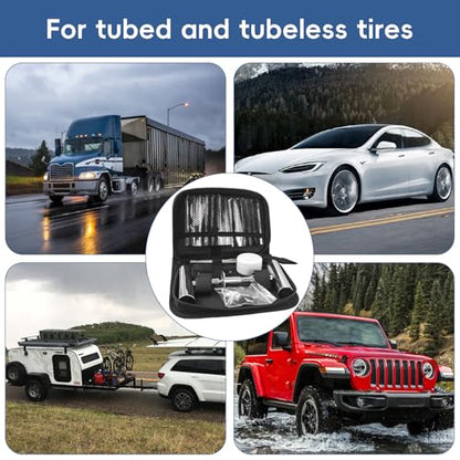 PINKJOY 36 Pcs Tire Plug Kit, Heavy Duty Tire Repair Kit for Car, Motorcycle, ATV, Jeep, Truck, Tractor Flat Tire Puncture Repair Tools - size: 36 PCS