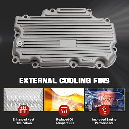 Upgraded 264-864 Aluminum Engine Oil Pan with Magnetic Drain Plug & Gasket Compatible with INFINITI Q50 2016 2017 2018 2019 2020 2021 2022 Q60 2017-21 2022 3.0L V6 Replaces 11110-5CA2A