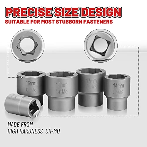20-Pcs Bolt Nuts Extractor Set 3/8'' Drive Easy Out | Bolt Extractor Set Rounded Bolt Remover Heavy Duty Broken Bolt Extractor Kit for Damaged, Frozen Bolts, Lug Nut, Nuts, Screws - size: 20Pcs