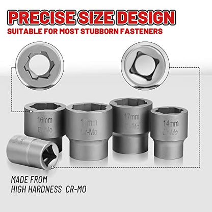 20-Pcs Bolt Nuts Extractor Set 3/8'' Drive Easy Out | Bolt Extractor Set Rounded Bolt Remover Heavy Duty Broken Bolt Extractor Kit for Damaged, Frozen Bolts, Lug Nut, Nuts, Screws - size: 20Pcs