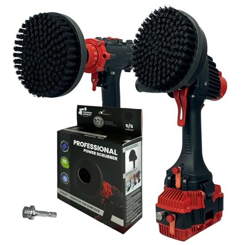 Premium Drill Brush Professional– 2in1 for Drill & Angle Grinder Ultra-Stiff 6 in Black | Scratch-Free Heavy-Duty Cleaning Brush for Concrete, Brick, Stone, Metal, Masonry, Grills, Rust - color: Black