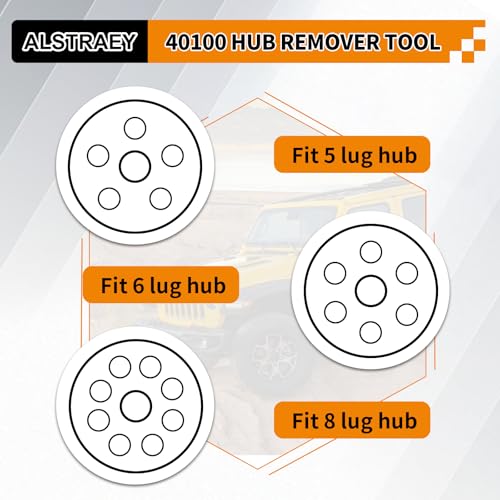 40100 Hub Remover Wheel & Brake Disc Removal Tool Kit Compatible with 5 6 8 Hub Assemblies Black