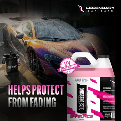 Legendary Gloss Dressing 64oz (Half Gallon) - Tire Shine Spray & Plastic Restorer – Water Based & Non-Greasy Interior/Exterior Detailing Spray - Trim, Rubber, Vinyl & Plastic Restorer for Cars - size: Gloss Dressing 64oz (Half Gallon)