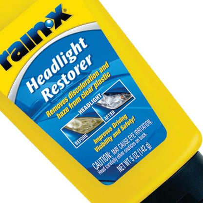 Rain-X 800001810 Headlight Restorer, Headlight Cleaner & Restoration Liquid for Hazy, Yellowed Headlights, Brings Lights Back to Like New Condition, No Tools Required & Long Lasting Result - style: Headlight Restorer Treatment