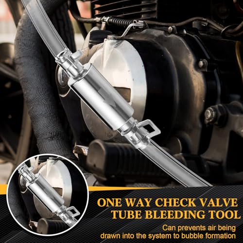Brake Bleed Kit Hydraulic Disc Clutches Bleeding Kit Includes 100ml Syringe 50cm Hose and One Way Check Valve Tube Bleeding Tool for Motorcycle Cars Brake System Repair Maintenance