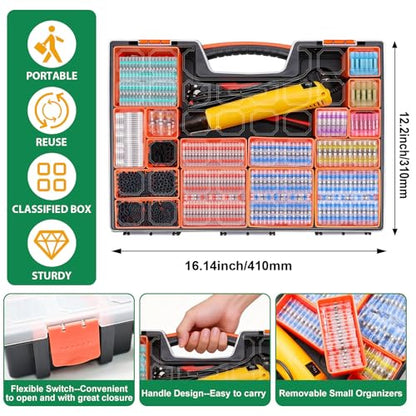 2066PCS Ultimate All-in-One Heat Shrink Solder Seal Wire Connectors Kit: Waterproof Solder Stick Butt Connectors, Heat Gun & Wire Stripper for Automotive, Marine & Electrical Projects Automotive - size: 2066PCS