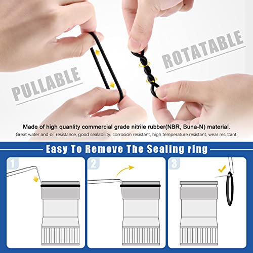 Glarks 834Pcs Metric & SAE O-Rings Assortment Kit Including 407Pcs SAE Rubber O-Rings, 419Pcs Metric O-Rings, 8Pcs Long and Short Picks and Hooks and 1pc Tool Bag for Plumbing, Gas, Automotive Repair