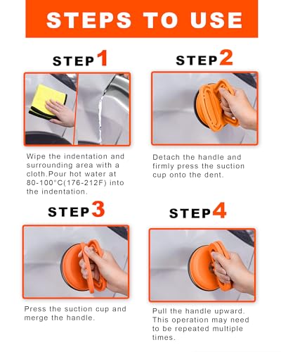 3 Pack Metal Car Dent Puller, 110lbs Strong Dent Remover Tool for Car, Aluminum Alloy Paintless Dent Removal Kit, Heavy Duty Dent Puller Kit for Hail Damag（1pcs Large + 2pcs Small Suction Cups） - color: B/3PCS Metal Suction Cup