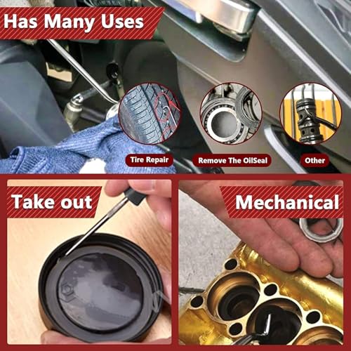 4 Pcs Automotive Pick Tool Set for Car Auto Oil Seal, Precision Steel Removal Kit with Ergonomic Non-Slip Grips for Car Engine, Transmission Seal, Gasket, O-Ring Repair, Maintenance - color: Long