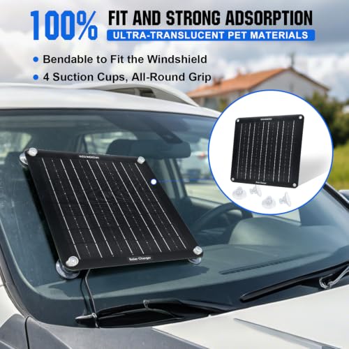 ECO-WORTHY 10W Solar Car Battery Charger Maintainer 12V Waterproof Portable Solar Trickle Charger for Car Truck Boat Lawn Mower RV Trailer Tractor ATV Utility Vehicle Battery