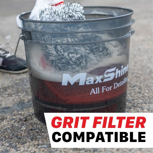 Maxshine 3.5 Gallon Universal Detailing Bucket – Car Wash Bucket for Scratch-Free Washing – Garage Storage & Auto Detailing Tool Holder – Holds Soap, Foam Cannon, Brushes, Microfiber Towels (Green) - color: 3.5g Bucket (Green)