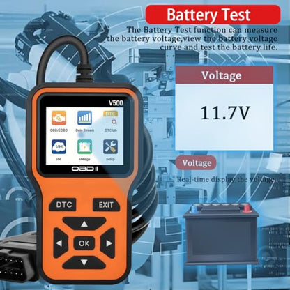 OBD2 Scanner Diagnostic Tool - Check Engine Light Code Scanner Tool with Reset, DTC, Data Stream, I/M Readiness, Car & Truck Scan Tool for All Vehicles Since 1996, escaner automotriz - color: Orange