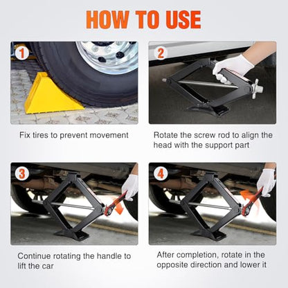 Nilight Scissor Jack for Car 1.5 Ton(3307 lbs), Heavy Duty Steel Scissor Lift Jack Car Kit with Ratchet Wrench for Sedan SUV MPV Tire Changing, 3.9''-13.6'' Lifting Range Portable Small Jack Black - size: 1.5T with Ratchet Wrench, Black