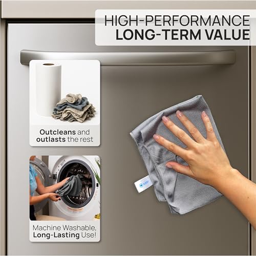 Claro Stainless Steel Cleaning Cloth 8-Pack – Clean Appliances, Fridge Sinks with Just Water (No Chemicals) | Streak-Free, Spot-Free, Scratch-Free Microfiber | Restores Factory Shine, Home Commercial - style: Stainless Steel Cleaning Pack