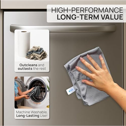 Claro Stainless Steel Cleaning Cloth 8-Pack – Clean Appliances, Fridge Sinks with Just Water (No Chemicals) | Streak-Free, Spot-Free, Scratch-Free Microfiber | Restores Factory Shine, Home Commercial - style: Stainless Steel Cleaning Pack