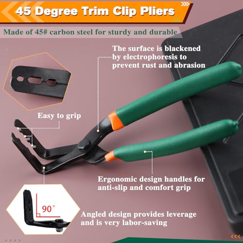 SPEEDWOX Trim Clip Pliers 90 Degree Pliers Clip Removal Pliers Automotive Repair Hand Tool Clip Removal Tool Applicable for Most Cars Repair Kit Professional Metal Auto Repair Tool Universal for Car - size: 90 degree