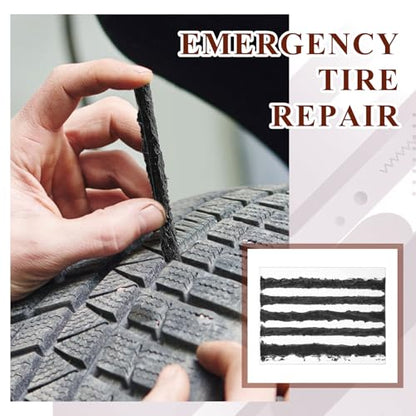 10 Pcs Tire Plugs, 4" x1/4" Rubber Tire Plug Repair Kit for Tubeless Off-Road Tires Car, RV, SUV, ATV, Motorcycle, Truck, Tractor (Black and Red) - color: Black and Red