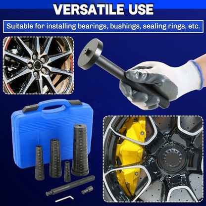 52 in 1 Custom Bushing Bearing Seal Driver Set | 52PCS Transmission Wheel Axle Bearing Race Seal Installer Remover Bearing Press Tool Kit Bushing Removal Puller Set