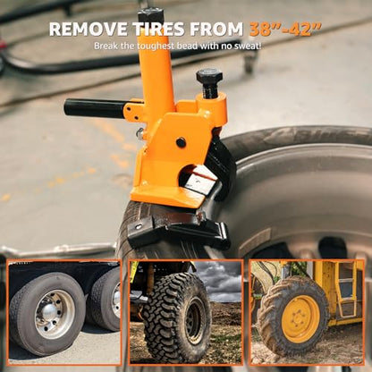 BESTOOL Manual Tire Bead Breaker with Handle and Rubber Pad, Tire Change Tool for Aluminum Alloy Hubs, ATV Tire Operation, Tractors, Trucks, Cars, Heavy Duty Tires Car Repair (US Patented) - color: with Handle