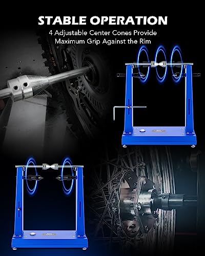 Orion Motor Tech Motorcycle Wheel Balancer & Truing Stand, Tire Balancer Stand for Motorcycle Wheel with Adjustable Truing Pointer, Heavy Duty Bicycle Wheel Truing Stand for Sport Dirt Bike - style: Pro