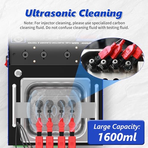 BELEY V209 GDI Injector Cleaner Tester Machine Heated Ultrasonic Fuel Injection Systems Cleanning 4-Cylinder 110V for PIEZO/EFI/FSI Gasoline Diesel,Motorcycle - size: ‎‎GDI/PIEZO V209