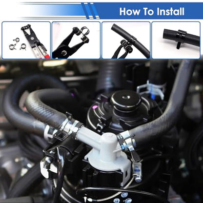 smseace Spring Hose Clamp Assortment kit 7-18mm 8-sizes Constant Tension Hose Clamp used for Fuel Line，Vacuum Hose，Air Hose Spring Band Hose Clamp Kit - size: 7-18mm 80Pcs