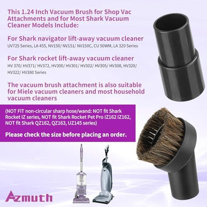 Vacuum Attachments & Brushes, Horsehair Round Brush with 1-1/4 to 1-3/8 Inch Vacuum Hose Adapter, Vacuum Brush Attachment for Shark and Shop Vac Attachments and Most Household Vacuum Cleaners - style: 2-Pcs