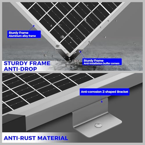 Voltset Solar Panel Kit 50W 12V with MPPT Controller, Solar Battery Trickle Charger Maintainer, Waterproof Solar Panel with Adjustable Mount Bracket for Boat RV Motorcycle Marine - size: 50W PRO