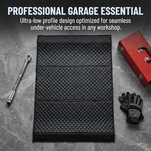Rolling Creeper Mat, 60x28 Inch Foldable Under Car Repair Mat with Storage Bag, Portable Mechanics Pad for Low Clearance, Automotive Garage Ground Work Tool