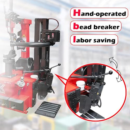 XK-987V Heavy Duty Tire Changer Machine with Bead Blaster | 110V Wheel Changer for Truck, SUV and Van Rims 12-30 inches | 18-Month Parts Replacement