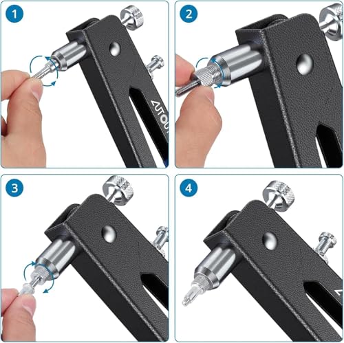86Pcs Hand Rivet Tool Nut Setter Kit, Thread Blind Riveting Tools, Wrench Nut Sert, Riveter Threaded Insert Tool with Metric Rivet Nuts Assortment M3 M4 M5 M6 M8