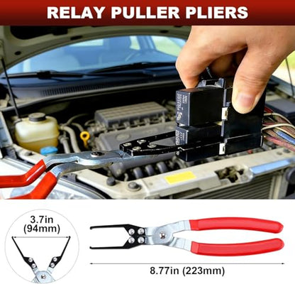 8MILELAKE 8Pcs Fuel Line Disconnect Plier Set, Fuel Line Hose Clamp Removal Pliers, Electrical Disconnect, Push Pin Tools, Relay Puller, Panel Clip Remover & Filter Caliper