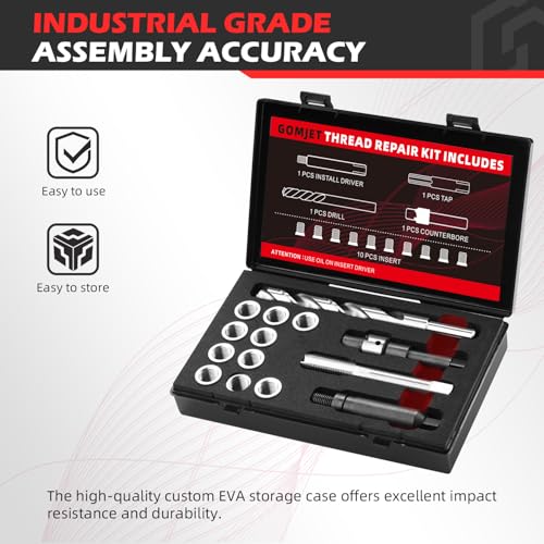 M12X1.25 Metric Thread Repair Kit, with M12X1.25X15MM Stainless Steel Insert Qty 10 - size: M12x1.25x15mm