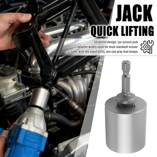 2PCS Scissor Jack Drill Adapter Heavy Duty,Hand Drill Scissor Jack Adapter for Scissors Jacks Lifting,Universal Adapters and Socket Conversion of Scissors Jacks for Car