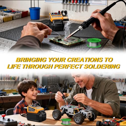 Cordless Soldering Iron Kit for Dewalt 20v 60v Battery,90W LED Digital Solder Iron Soldering Gun with 5pcs Tips,0.04” Solder Wire for any Hobby Enthusiast (Battery not included) - style: For Dewalt Battery