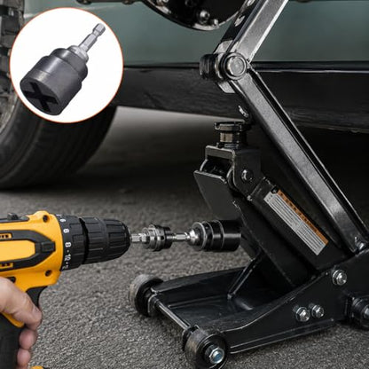 Jack Wrench Tool Kit with Socket Wrench & Hex Screwdriver, Portable Tire Changing Hand Tools for Car Emergency Repair, Garage & Household Maintenance