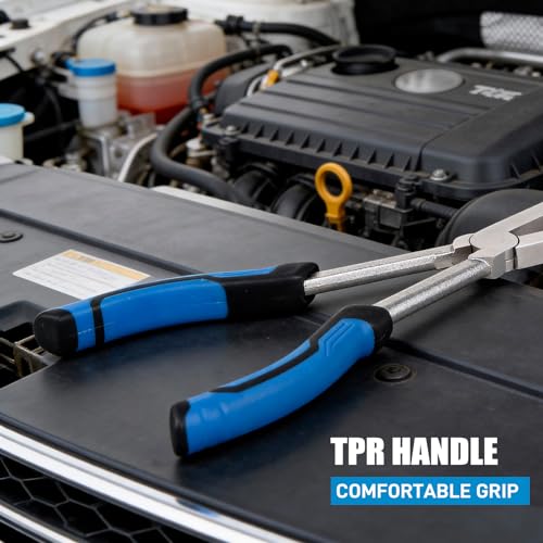 SMOTIVEPRO 13INCH Electrical Disconnect Pliers, Long Reach Electrical Disconnect Pliers for Cars, Automotive Electrical Connector Removal Tool with Ergonomic TPR Handle - color: 13INCH Electrical Disconnect Plier