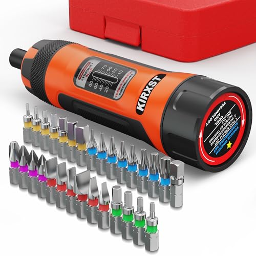 31 PCS 1/4" Drive Torque Screwdriver, 10-80 Inch Pounds Torque Screwdriver Set with S2 Bits and Socket Adapter for Maintenance, Screwdriver Set for Tools, Bike Repairing and Mounting - size: 10-80inch S
