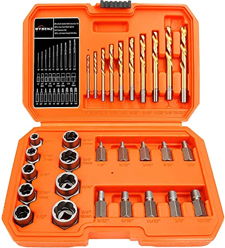 29PCS Screw&Bolt Extractor Set and Left Drill Bit Kit, Easy Out Broken Lug Nut Extraction Socket Set for Damaged, Frozen,Studs,Rusted, Rounded-Off Bolts, Nuts & Screws - color: 29pcs
