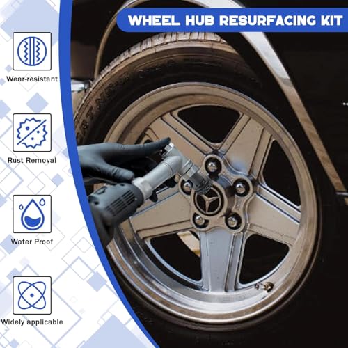 Inner Rim Cleaner & Wheel Hub Rust Removal Tool,Drill Attachment for Brake Parts, Automotive Wheels, and Electrical Connectors,All-in-One Hub Cleaning Kit
