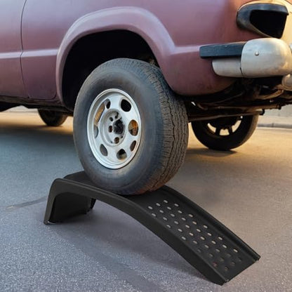 Heavy Duty Low Profile Car Ramps 8" Lift (2 Pack) - 8000LB Capacity Solid Steel Auto Ramps for Trucks, SUVs - Ideal for Oil Changes, Tire Rotation & Maintenance - 4000LB Per Ramp, Black - color: Black