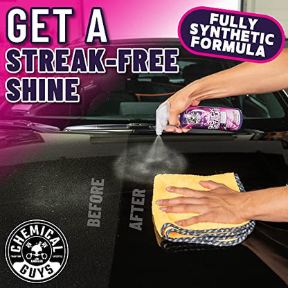 Chemical Guys, Synthetic Quick Detailer Spray, High Gloss & Slick, 16 oz | Spray-and-wipe detailer lifts dust, fingerprints and smudges while adding a streak-free synthetic-polymer gloss - size: 16 Fl Oz (Pack of 1)