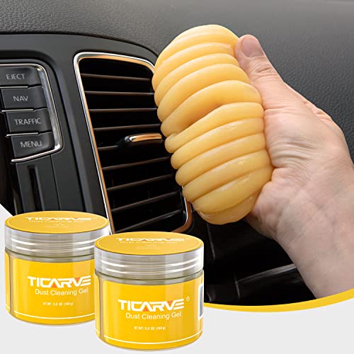 TICARVE 2Pack Cleaning Gel Car Putty Car Cleaning Putty Gel Auto Detailing Car Interior Cleaner Cleaning Kits Clean Slime Car Assecories Keyboard Cleaner Yellow (320g/11.2oz) - color: Yellow 2 Pack