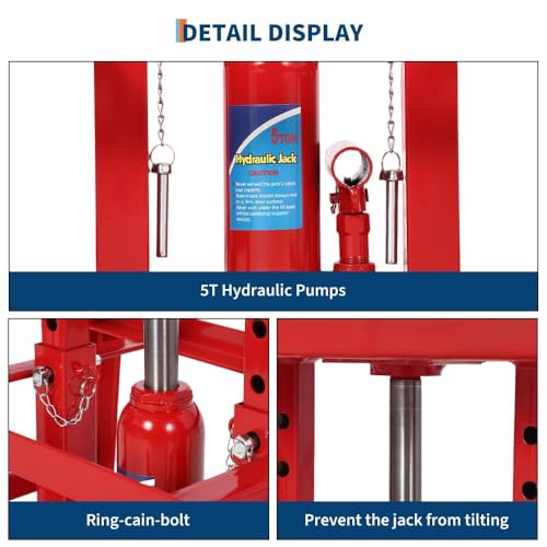 2 Pack Hydraulic Car Lift Ramps 5T Heavy Duty Low Profile Garage Truck | 10000lbs Capacity, Vehicle Service Lift, Trailer Maintenance, Available in Black Red Blue - color: Red